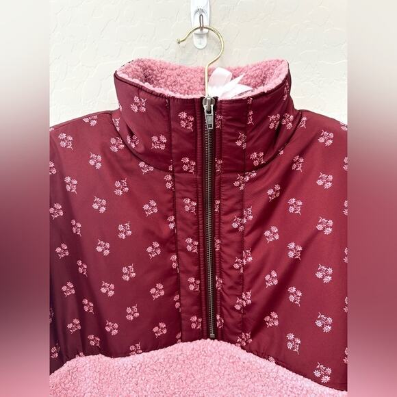 UNIVERSAL THREAD Pink Fleece Sherpa Jacket Cozy 1/4 Zip Pullover NWT | Medium - Picture 4 of 9